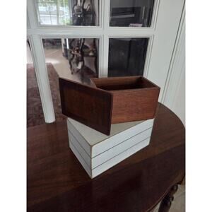 Vintage 1930s-50s Handmade Hardwood Trinket Box 5x3x3 Arts & Crafts MCM